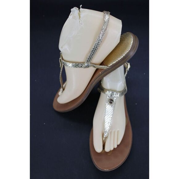 Sam Edelman Circus Cayden Flat Thong T-Strap Sandals Women's Size 8 Gold - Picture 1 of 11